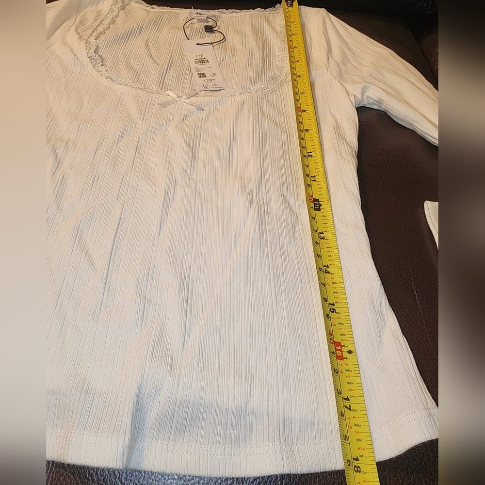 GARAGE NWT WHITE RIBBED U NECK T SIZE S - Picture 4 of 5